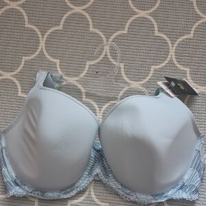 Wacoal Smooth & Lace Lightly Lined Demi Bra in a light blue color. 